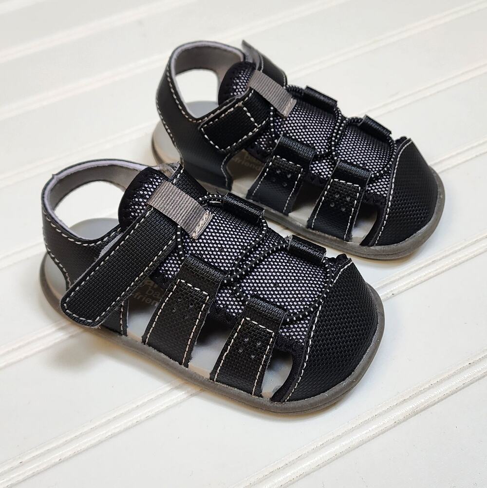 See Kai Run Basics Spencer Fisherman Sandals Size 6 Toddler Black
